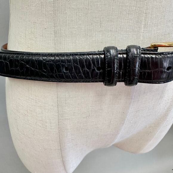 Lauren Ralph Lauren Logo Reversible Black Leather Belt Size Large/X Large - Picture 4 of 14